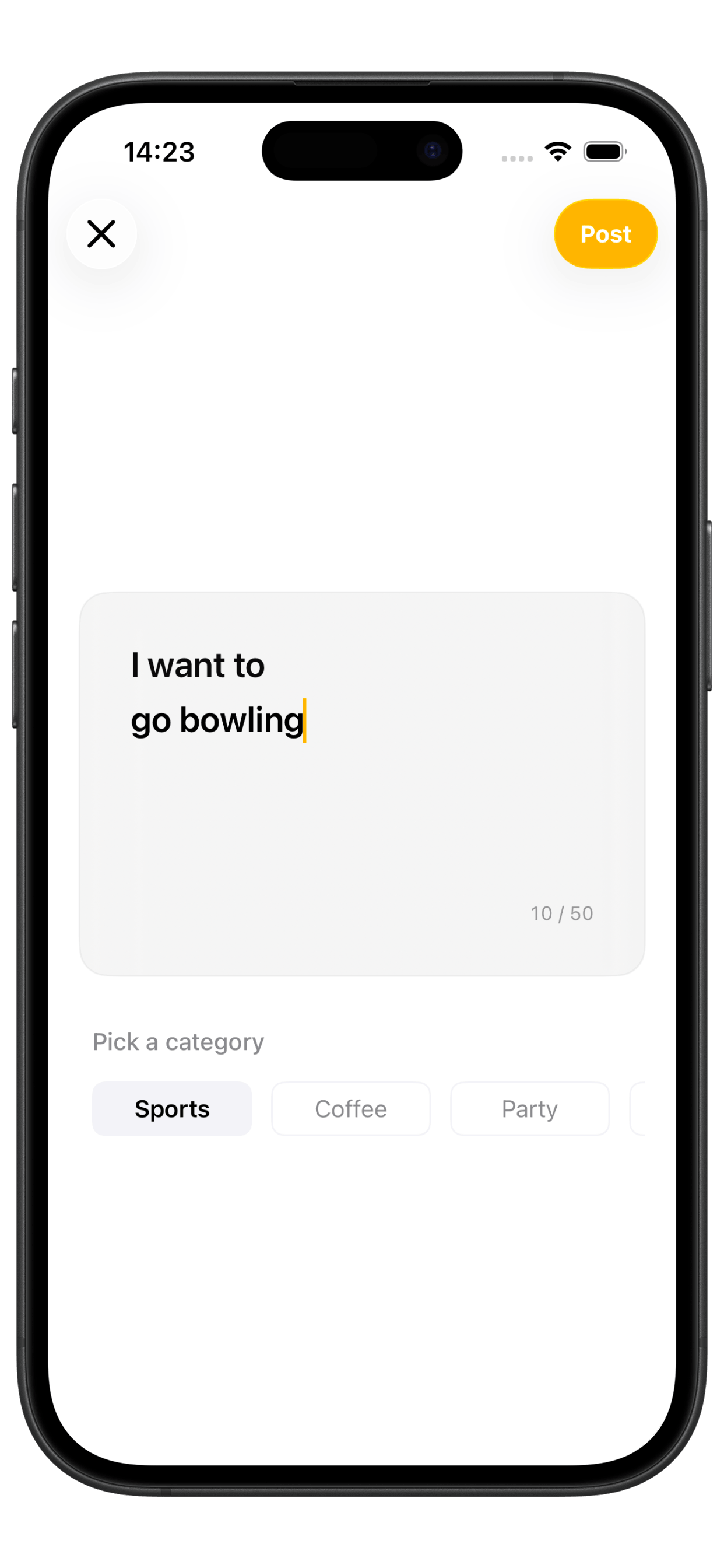Post what you want to do